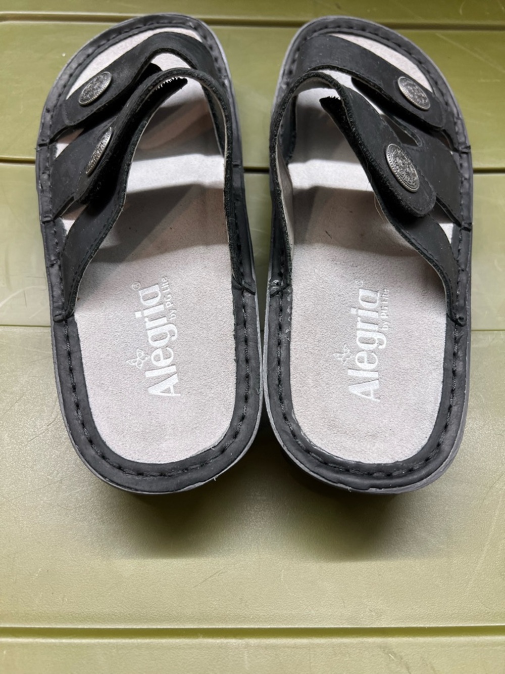 Alegria Violette Slides Sandals Black Leather Slip On Size 40/9.5 - Picture 6 of 6